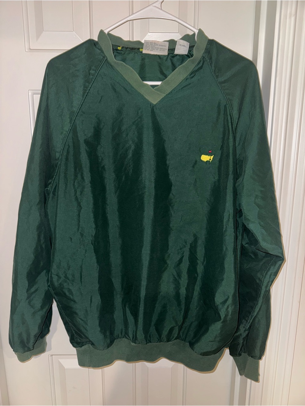 Masters Dark Green V-Neck Pullover with Yellow Logo